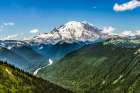 Mount Rainier white River Green Mountains Crystal Mountain lookout, Washington State, Usa. Art Print